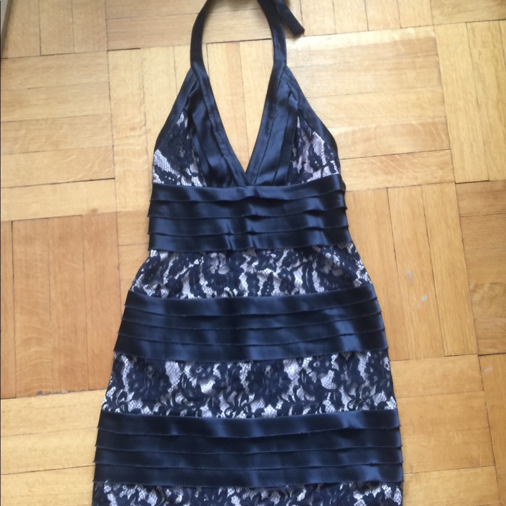 BCBG Maxazria Lace & Satin Cocktail Dress